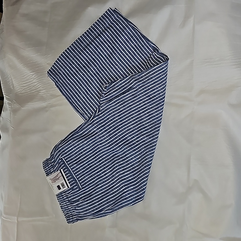 BeachLunchLounge Cropped Linen Striped Pants Size XXL - Picture 2 of 15